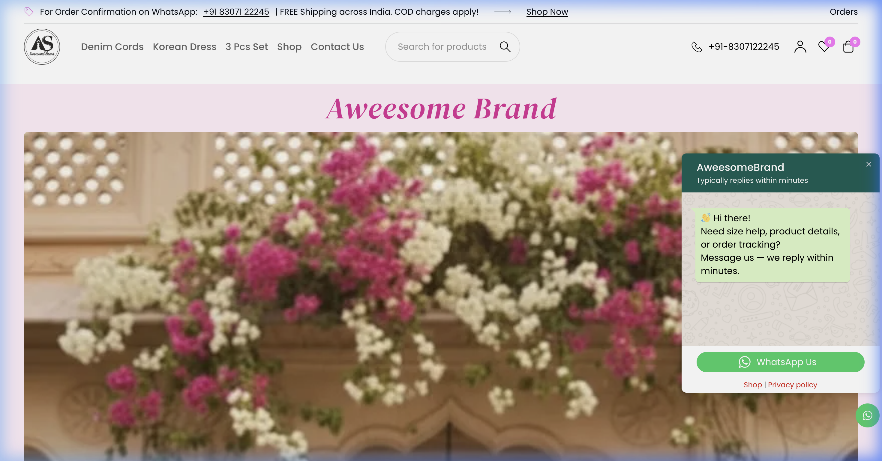 Aweesome Brand Store production screenshot