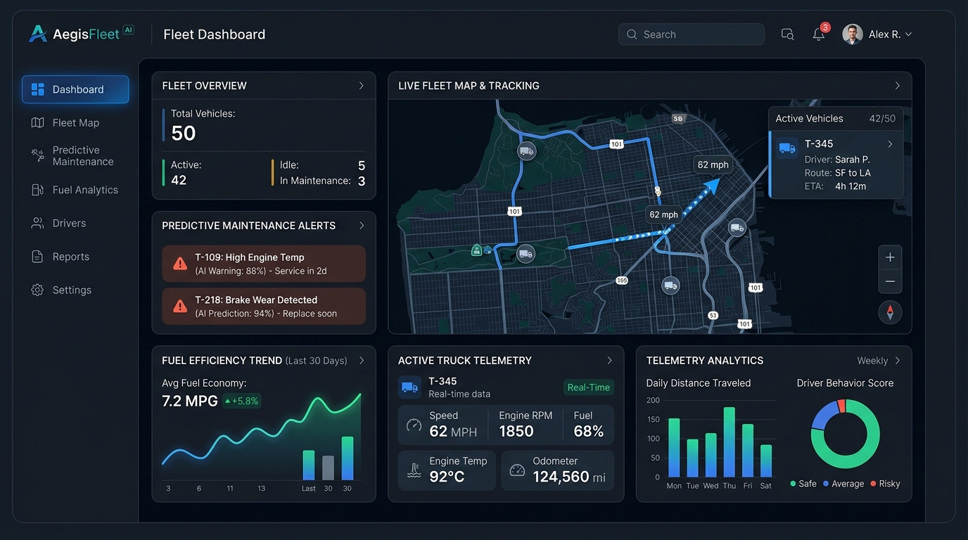 FleetPulse AI — Fleet Telematics & Route Optimization production screenshot